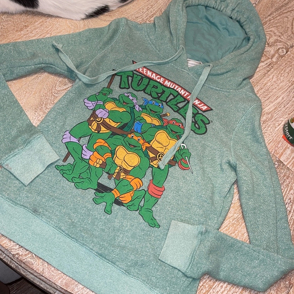 Nickelodeon Teenage Mutant Ninja Turtle~ Cozy Green Hooded Sweatshirt Medium
